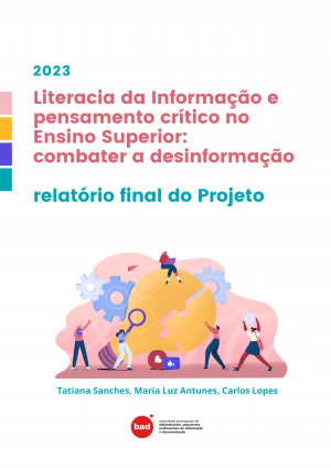Capa do ebook literacia da informação e pensamento crítico no ensino superior
