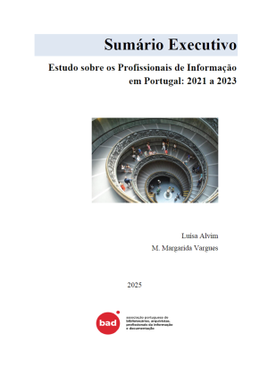 Capa do Sumário Executivo do Estudo sobre Profissionais de Informação em Portugal