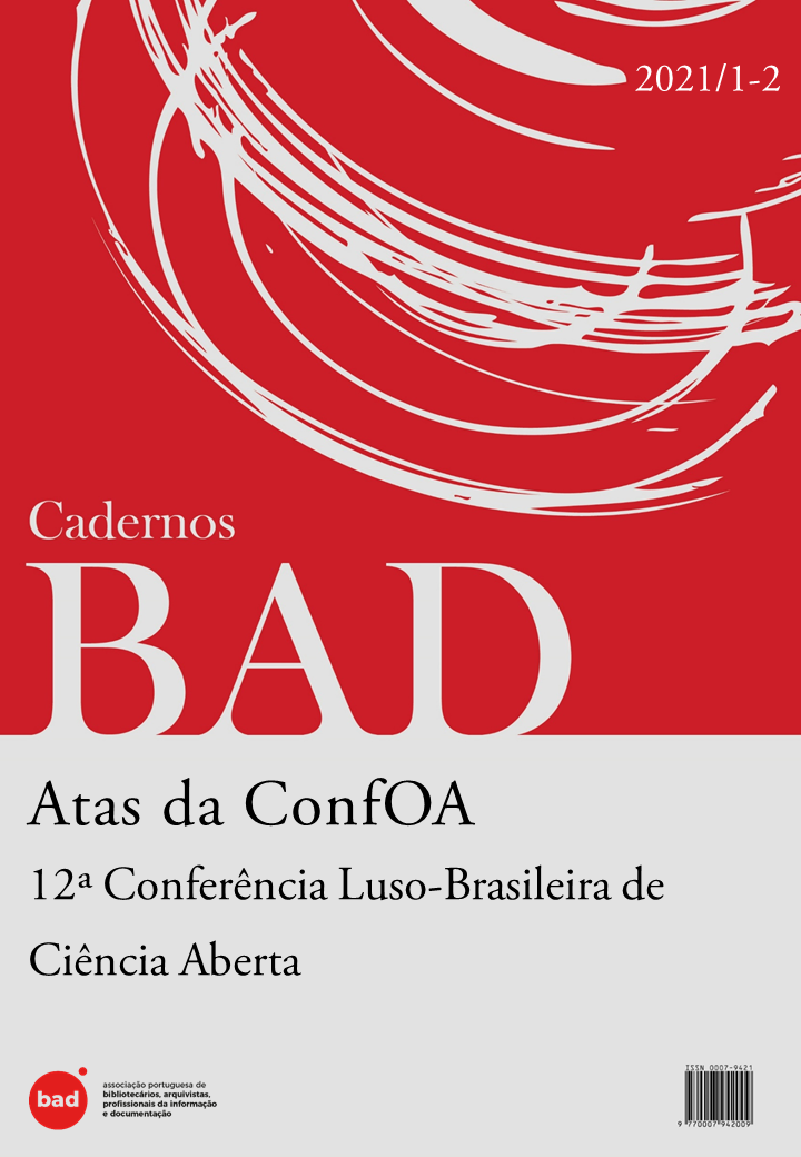 					Ver N.º 1-2 (2021): Atas da 12ª Conferência Luso-Brasileira de Ciência Aberta (ConfOA)
				