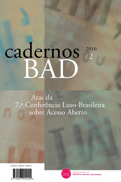 					Ver N.º 2 (2016): Atas da 7ª Conferência Luso Brasileira sobre Acesso Aberto
				